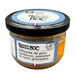 Effiloché de porc barbecue, pdt grenailles