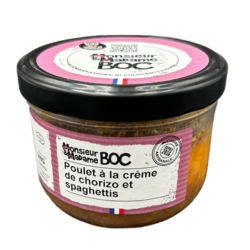 Poulet à la crème de chorizo, spaghettis