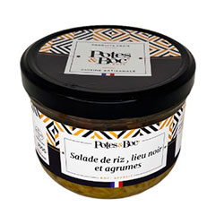 Salade de riz, lieu noir et agrumes