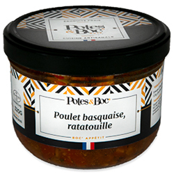 Poulet basquaise, ratatouille