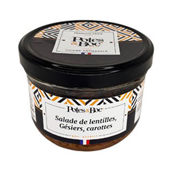 Salade de lentilles, gésiers, carottes 