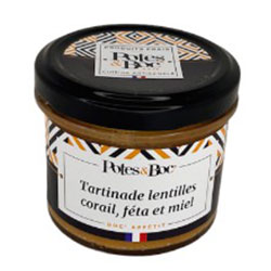Tartinade lentilles corail, féta et miel